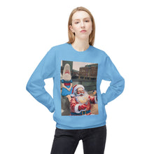 Santa Selfie with Shark Girl Unisex Cozy Crewneck Sweatshirt