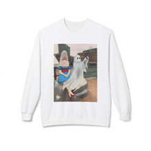 Shark Girl Selfie Buffalo Ghost Crewneck Sweatshirt, Cozy Fall Fashion, Halloween Apparel, Spooky Gift, Unisex Casual Wear