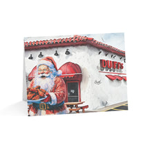 Santa Getting Wings at Duff's Buffalo NY Christmas Greeting Card