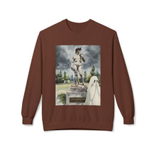 David Statue Shy Buffalo Ghost Crewneck Sweatshirt, Cozy Fall Fashion, Halloween Apparel, Spooky Gift, Unisex Casual Wear