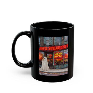 Funny Buffalo Ghost Mug- Jim's Steakout - Funny Halloween Mug, Spooky Season Buffalo NY Mug- Buffalo Food Gift Buffalonians and Bills Fans