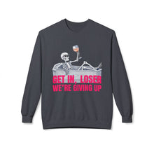 Get In Loser We're Giving Up Mean Girls Ghost Crewneck Sweatshirt, Cozy Fall Fashion, Halloween Apparel, Spooky Gift, Coffin Casual Wear