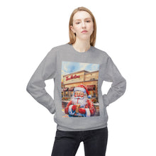 Santa with an Iced Coffee at Tim Horton's Cozy Unisex Christmas Crewneck Sweatshirt