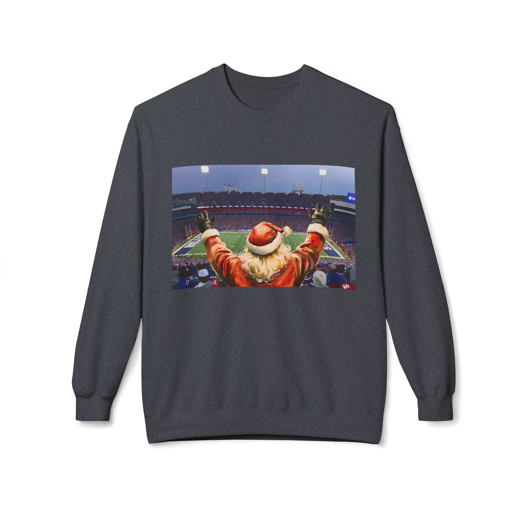 Santa at the Bills Game Cozy Unisex Christmas Crewneck Sweatshirt