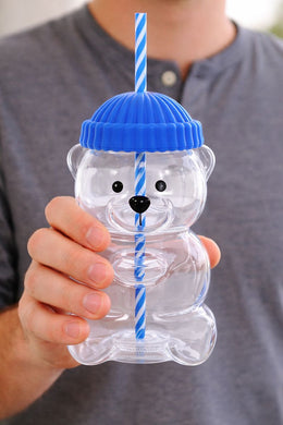 Glass Bear Cup- Blue