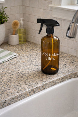 Not Today, Filth Amber Glass Spray Bottle