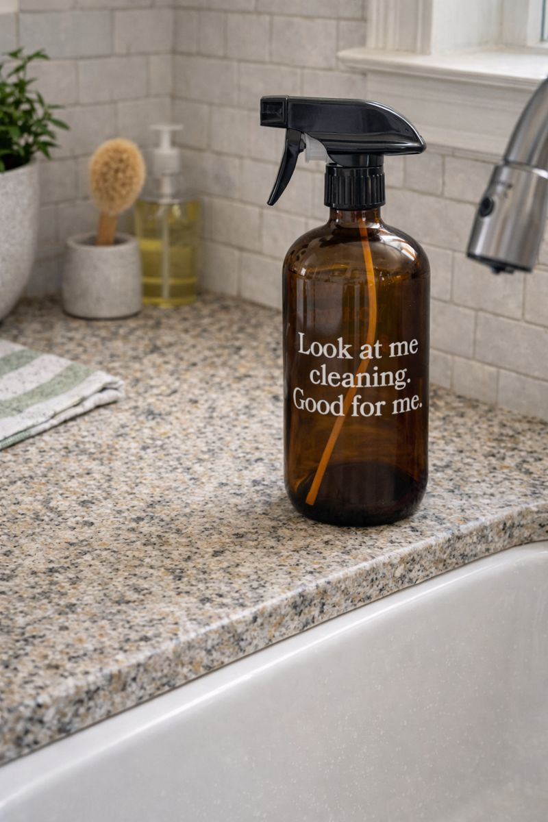 Look at Me Cleaning, Good for Me Amber Glass Spray Bottle