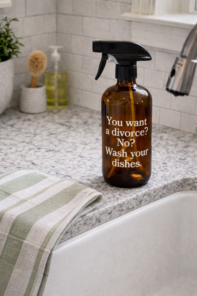Want a Divorce? Amber Glass Spray Bottle