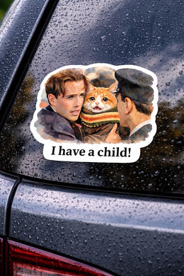 Baby on Board- I Have a Cat Child Titanic Waterproof Sticker