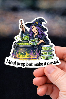 Meal Prep But Make it Cursed Waterproof Sticker