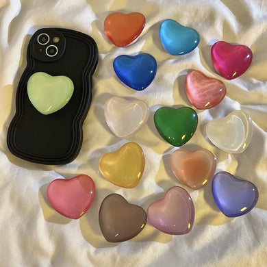 3D Glossy Love Heart Phone Grip
