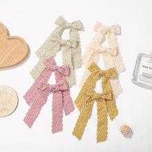 Dainty Bow Embroidered Girls Hair Clips- Choose Your Color