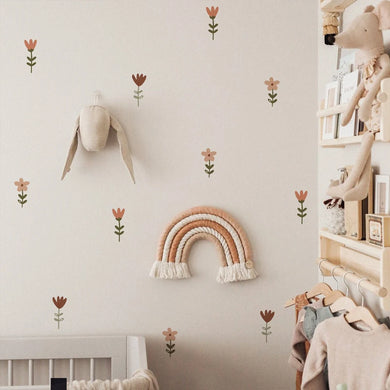 Boho Meadow Flowers Watercolor Nursery Wall Decals