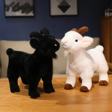 Gleeful Goat Plush Stuffed Animal Toys- White and Black
