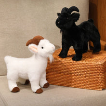 Gleeful Goat Plush Stuffed Animal Toys- White and Black