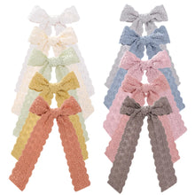Dainty Bow Embroidered Girls Hair Clips- Choose Your Color