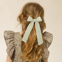 Dainty Bow Embroidered Girls Hair Clips- Choose Your Color