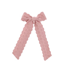 Dainty Bow Embroidered Girls Hair Clips- Choose Your Color