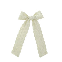 Dainty Bow Embroidered Girls Hair Clips- Choose Your Color