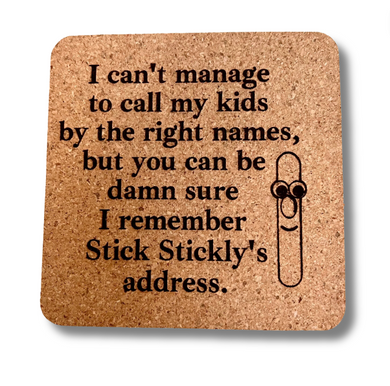 Cork Coaster- Stick Stickly