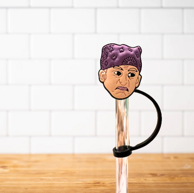 Silicone Straw Topper- The Office Prison Mike