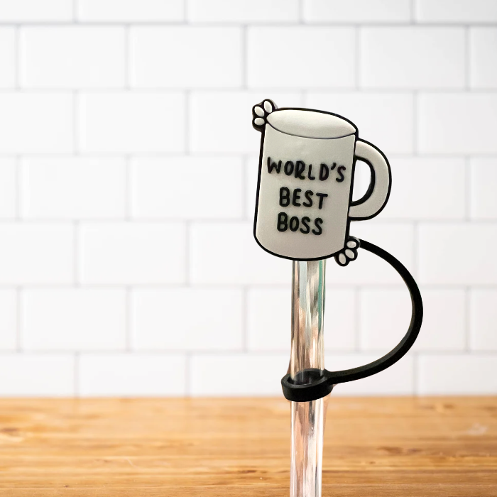 Silicone Straw Topper- The Office World's Best Boss Coffee Mug – Buffalovely
