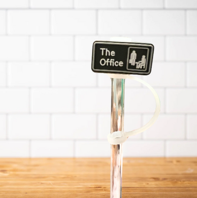 Silicone Straw Topper- The Office Logo