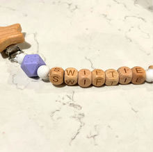 Swiftie Silicone and Wood Bead Pacifier Strap and Clip
