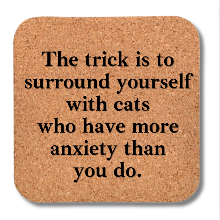 Cork Coaster- Cats with Anxiety