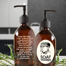 Home Alone Two Sided Soap Connoisseur Amber Glass Soap or Lotion Dispenser