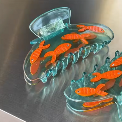 Coffee to Go Acetate Hair Claw Clip Goldfish- Two Styles