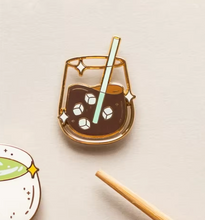 Iced Coffee Enamel Pin