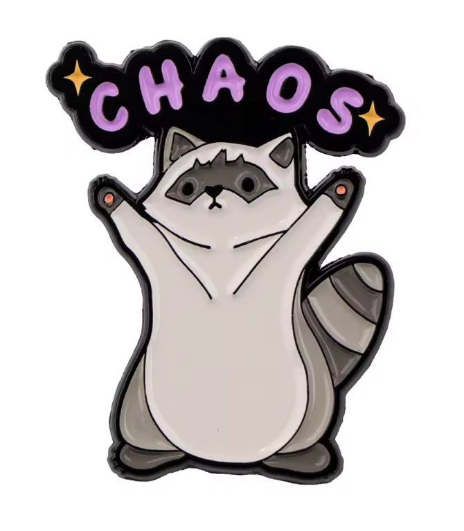 Chaos Raccoon Enamel Pin