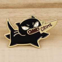 Black Cat Committing Crime Enamel Pin