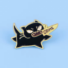 Black Cat Committing Crime Enamel Pin