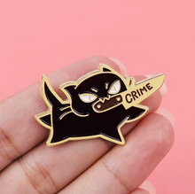 Black Cat Committing Crime Enamel Pin