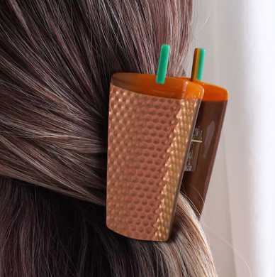 Coffee to Go Acetate Hair Claw Clip