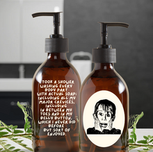 Home Alone Two Sided Soap Connoisseur Amber Glass Soap or Lotion Dispenser