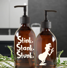 The Grinch Stink Stank Stunk Two Sided Amber Glass Soap or Lotion Dispenser