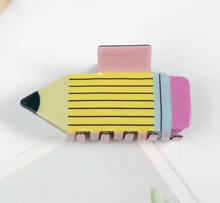 Yellow Pencil Acetate Hair Claw Clip