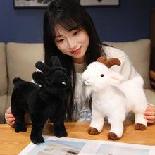Gleeful Goat Plush Stuffed Animal Toys- White and Black