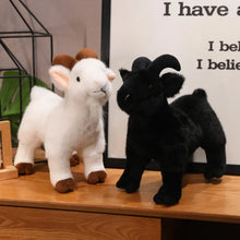 Gleeful Goat Plush Stuffed Animal Toys- White and Black