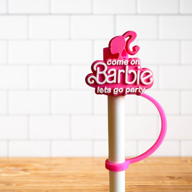 Silicone Straw Topper- Barbie