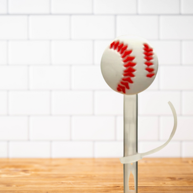 Silicone Straw Topper- Baseball