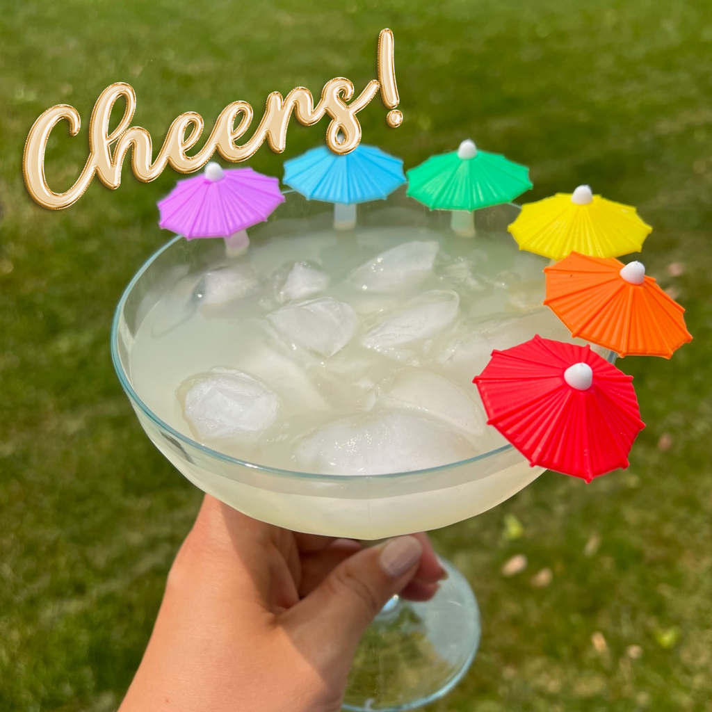 Silicone Umbrella Drink Markers 6 Piece Set Buffalovely