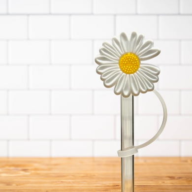 Silicone Straw Topper- Daisy