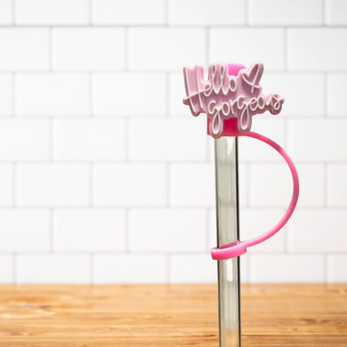 Silicone Straw Topper- Hello Gorgeous