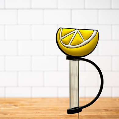 Silicone Straw Topper- Lemon Wedge
