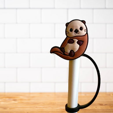 Silicone Straw Topper- Sea Otter