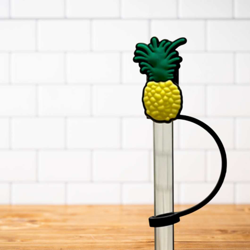 Silicone Straw Topper- Pineapple